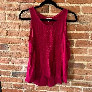Pink flowy tank top